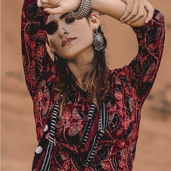 Cotton Hand block printed Dress - Picture 2 of 5